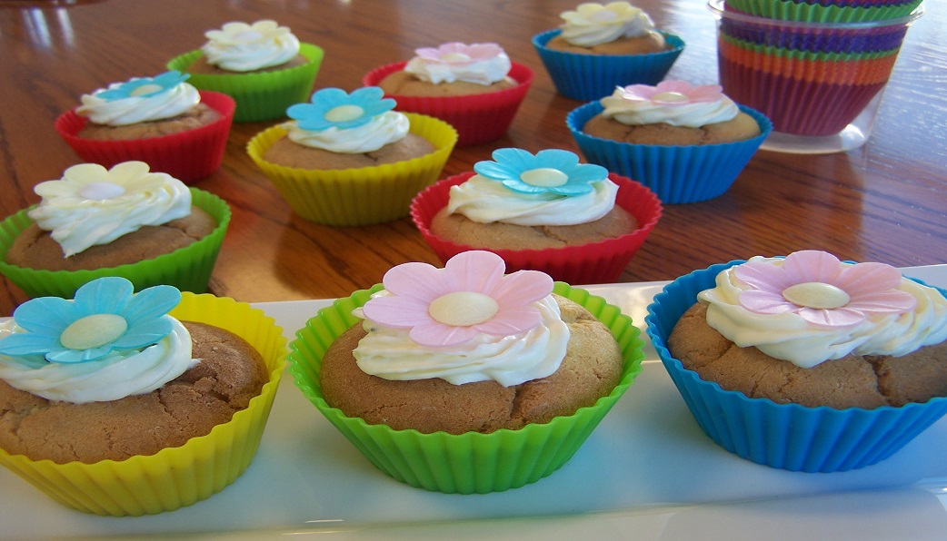 Luchtige cupcakes met fris zoete topping