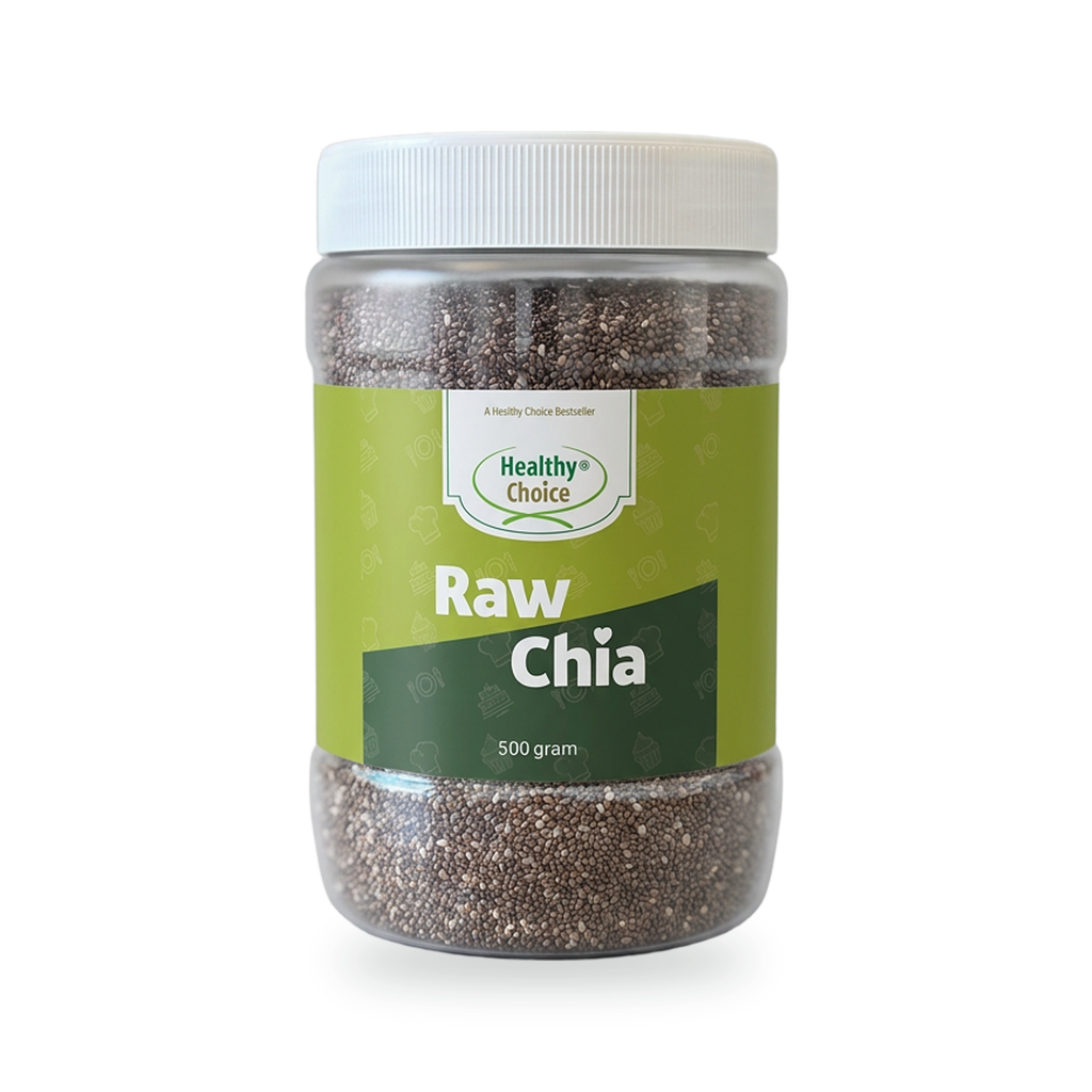 Raw Chia Seeds - Jar: 500 g (THT 12-2026)